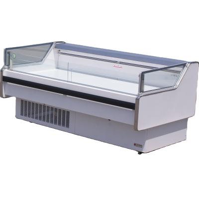 China Single-temperature Display ChillerSupermarket Meat Display CounterRefrigerator Open Air Merchandisers Show Counter Refrigerator for sale