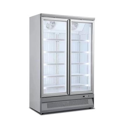 China Double-temperature A full glass door refrigerated display cabinet for storing food and drinks in a supermarket for sale