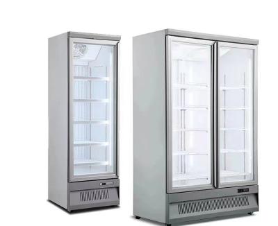 China Large Supermarket Single-temperature Display Beverage Refrigerated Machine Vegetable Intelligent Glass Door Refrigerated Display Cabinet for sale