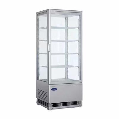 China Single-temperature hot sale It is used to display the food and flowers in the store. It is a glass refrigerated display cabinet with four sides for sale