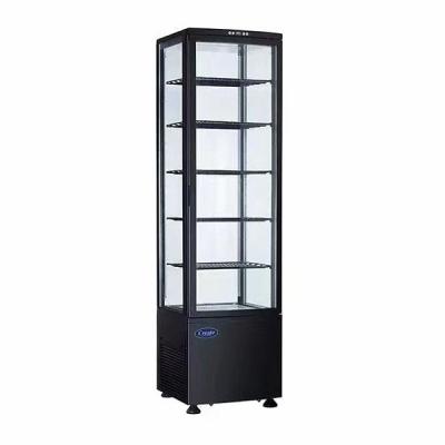 China Single-temperature commercial supermarket: four glass refrigerated showcase cabinet for chilled beverages for sale