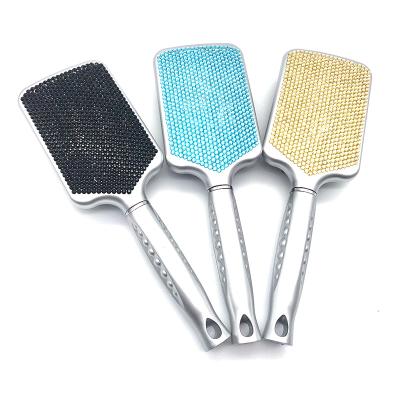 China Hot Selling Plastic Hair Comb Professional Salon Massage Rhinestone Hair Brushes for sale