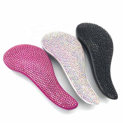 China Handmade luxury bling plastic crystal rhinestone hair rhinestone detangle hair brush crystal comb crystal comb for sale