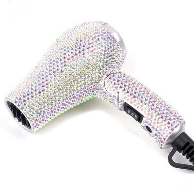 China Bling Diamond Mini Hair Blow Dryer For Hair Dryer Foldable Hot Selling Foldable Salon Use Blow Dryer for sale