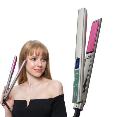 China Hotel Professional Tourmaline Ceramic Flat Iron 2 in 1 with Touch Screen Hair Straightener and Curler for sale