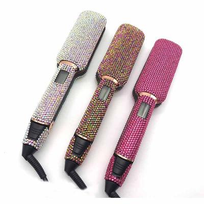 China Luxuurious Stunning Hotel Gift 2 Inch Infrared Crystal Diamond Hair Flat Iron, Fascinating Hairstyling Tools For Your Hair for sale