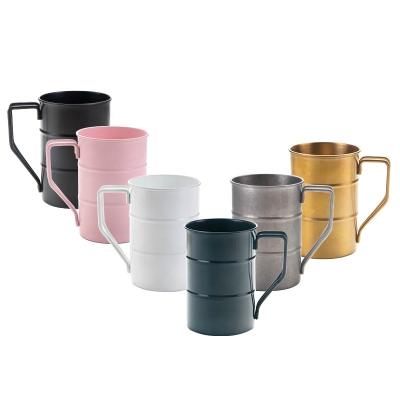 China Japanese creative simple viable retro beer mugs 400ML water cup 304 stainless steel metal camping outdoor mug for sale