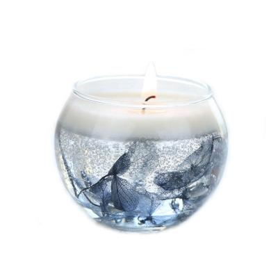 China Smokeless Soy Wax Jelly Wax Gift Keepsake Jar Dried Flower Eternal Flower Candle Luxury Scented Cup for sale