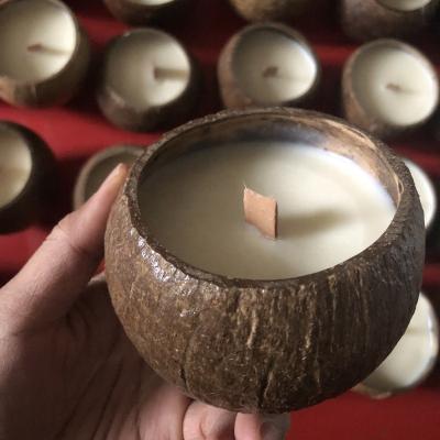 China Candle Customize Custom Candle Jar Coconut Shell Bowl Natural Soy Wax Gift Candles for sale