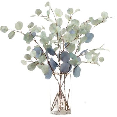 China INS Artificial Autumn Colors Nordic Round Leaves Eucalyptus Plants Artificial Flowers Dried Flowers Leaf for sale