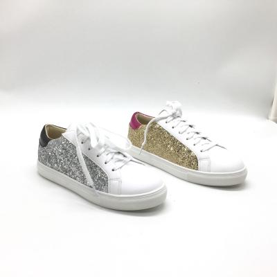 China 2022 Fashion Trend Flat Sequin New Comfortable White Walking Sneakers for sale