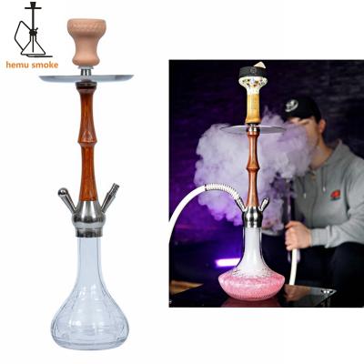 China height 53cm New single hose Wood hookah set Chicha with Water smoking pipe Shesha hukka accessories zu verkaufen