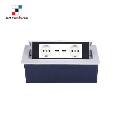 China 3 Strips 45*45mm Residential / General Purpose Modules Pop Up Modules / Table Desk Socket Outlet for sale