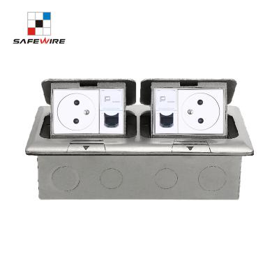 China Residential / General Purpose Htd-1602L Alu Alloy Duplex Receptacle Electrical Floor Sockets for sale