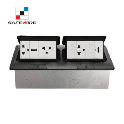 China Residential 8 Way / All Purpose Pop Up Floor Box Outlet 4 Strip Socket Remonte La Socket for sale