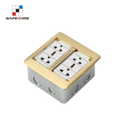 China Residential / General Purpose Aluminum Alloy 45 Type N 128 Module Brass Flip Up Floor Socket for sale