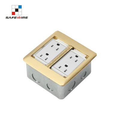 China Residential/All-Purpose Aluminum Alloy 45type N Brass Type 128 Module Flip Up Floor Socket/6 Way Pansonic Socket for sale