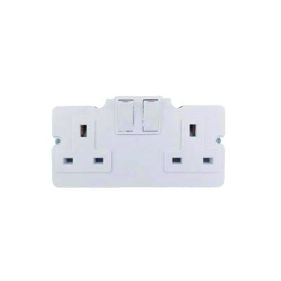 China SCF-SSS Residential/General Purpose 146*88MM UK Duplex Standard PC 2 Gang Electrical Switch and Sockets for sale