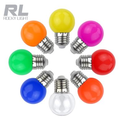 China Rocky Light G45 Color Light Bulb 0.5W 1W 2W E27 B22 Residential Decorative Led Mini Light Bulb for sale