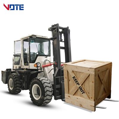 China Factory Warehouse Diesel Manual Bale Clamp Goodsense 3 Ton Solid Forklift Bands Truck Spare Parts Drum Clamp Rough Terrain Forklift for sale