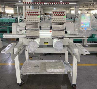 China 2021 new model Two heads hat t-shirt cloth flat 12needles embroidery machine for sale