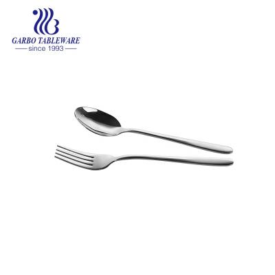 China Wholesale 18/0 Stainless Steel Flatware Set Viable Silver Elegant Cutlery Set Serving Spoon and Fork Set for sale