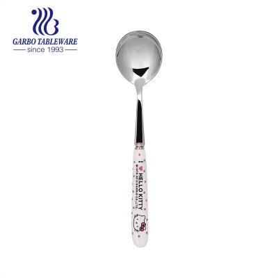 China Round Shape Milk Spoon Stainless Steel Viable Hot Selling Coffee Use Serving Stainless Steel Spoon for sale