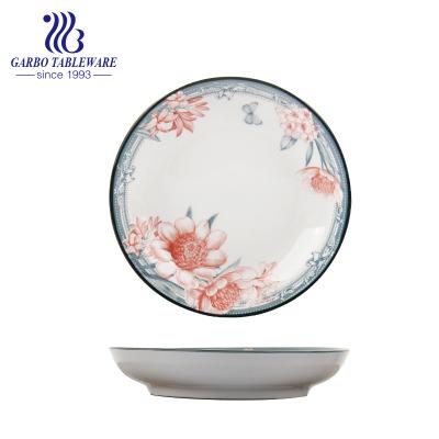 China Sustainable Chinese Style Custom Design Under Deep Glazed Dish 7inch Deep Dish Ceramic Magnesia Porcelain Dish for sale