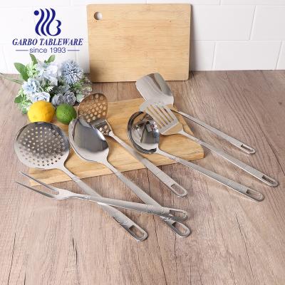 China Wholesale Stocked SS Kitchenware Tool Kit With Embossed Handle For Different Uses for sale