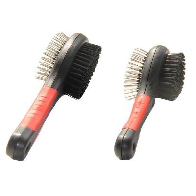 China Double Sides Dog Viable Comfortable Comb Pet Grooming Brush Self Cleaning Grooming Comb Brush Tool for sale