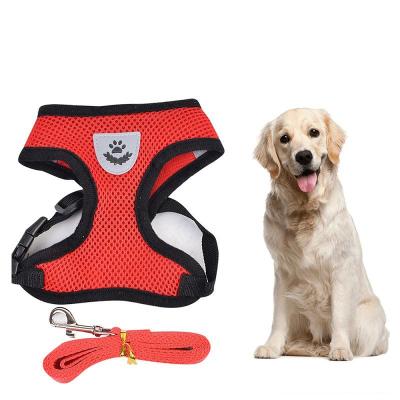 China Viable Wholesale Soft Dog Harness Multicolor Dog Collar And Adjustable Reflective Leash Dog Vest Harnesses for sale