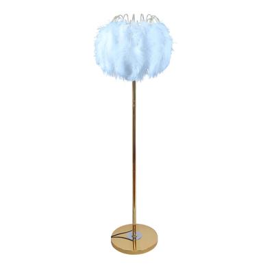 China 2022 Modern New Nordic Modern Feather Floor Light Floor Lamp Style For Hotel Bedroom Dining Room Simple Design Romantic Art Lamp for sale