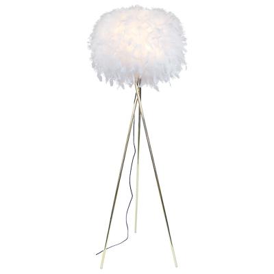 China ZUN GUANG Modern Tripod Tloor Lamp With Modern Simple Style Feather Cylindrical Floor Lamp Elegant Floor Lamps For Living Room for sale