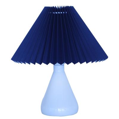 China Hotel Guest Room Modern Decorative Folding American Style Table Modern Bedside Pleated Lamp for sale