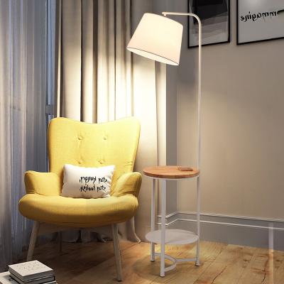 China Household Nordic Modern Practical Floor Lamp Wood Table With Socket Floor Lamp For Hotel Set Bedside Sofas for sale