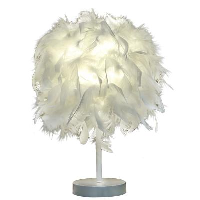 China Modern European American Feather Desk Lamp Feather Light for Bedroom Living Room Hotel Office for sale