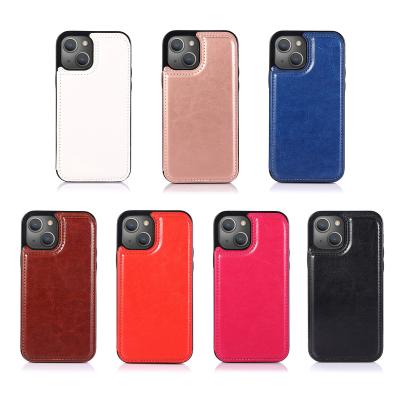 China Shockproof slim design pu leather back case for iphone 14 13 11 pro multiple card slots kickstand case for iphone 12 pro max for sale