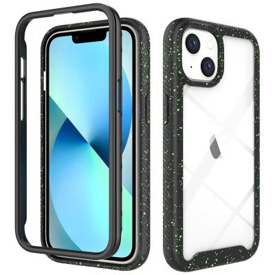 China Shockproof 360 protective color dots armor case with front pc frame for iphone 14 pro max wholesale back case for iphone 13 12 11 xr 678 for sale