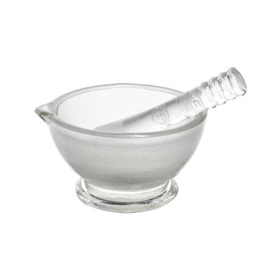 China Mini Mortar With Pestle Laboratory Glassware Clinic Glassware Material Grade Stability Mortar And Pestle Grinding And Pulverizing for sale