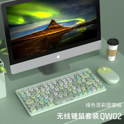 China Creative Cute Gifts 2.4G Wireless Keyboard Wireless Mouse Set Colorful Girls Gamer Professional Keyboard and Wireless Mouse Combo for sale