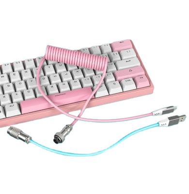 China Nylon Braided USB 2.0 Customized USB C to USB C Mechanical Keyboard Rainbow USB A Cable Stretchable Nylon Braid Cord for sale