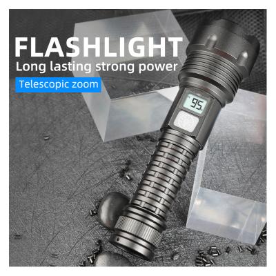 China New P50 Strong Light Outdoor Activity Flashlight USB Charging Power Display LED Multifunctional Outdoor Ignition Flashlight for sale