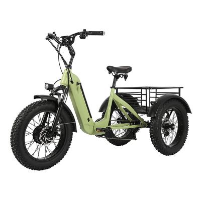 China Aluminum Fat Tire 3 Three Wheels Electric Bike Adult Electric Tricycles Cargo Tricycles for sale