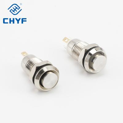 China 8mm Round High Round LED Stainless Steel Metal Push Button Switch Waterproof Momentary Car Horn Auto Reset 3V5V6V12V24V YF-8-G10Z for sale