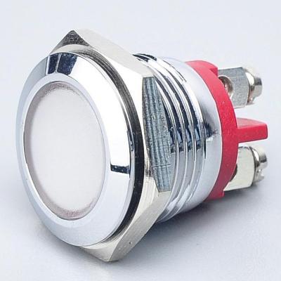 China 16mm LED Metal Signal Lights Head Flat Green White Lamp 19mm 22mm Black 24v Metal Signal Lamp For Panel YF16-D-150 for sale