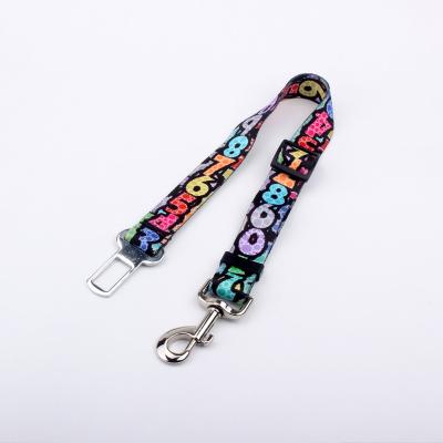 China Fashion Polyester Personalized Custom Sublimation Printed Dog Car Seat Belt For Pet for sale