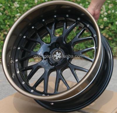 China T6061 Customized 3 Piece Forged Wheels For T6061 Slope Lip + Inner Barrel 16