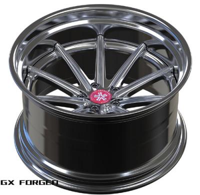 China T6061 Custom 6061 2pcs Forged T6 Wheel Rim , Forged Aluminum Wheel With Polished Lip for sale