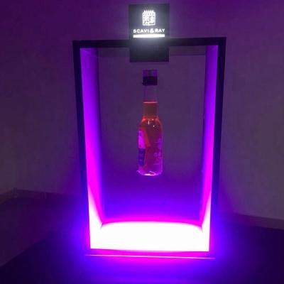 China Promotion And Advertising Acrylic Magnetic Floating Bottle Stand Glorifier , Indoor Bottle Advertising Display for sale