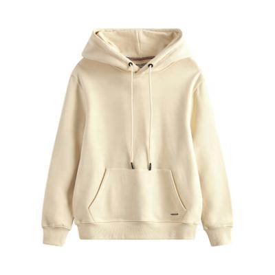 China Custom Unisex Loose Anti-wrinkle Hoodie 100% Cotton Thickened Pullover Fleece Sweatshirt With Pocket for sale